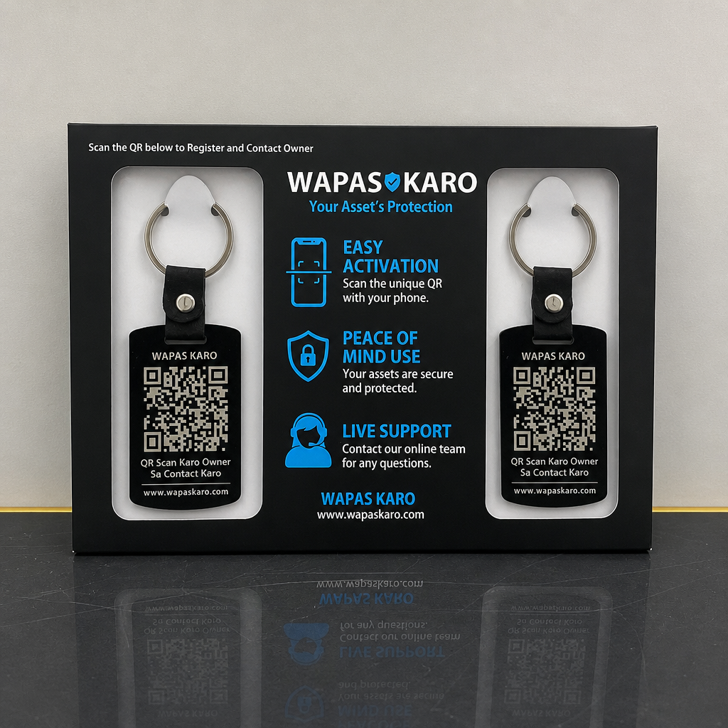 Smart Key Protector (Pack of 2) QR tag Pakistan - Wapas Karo